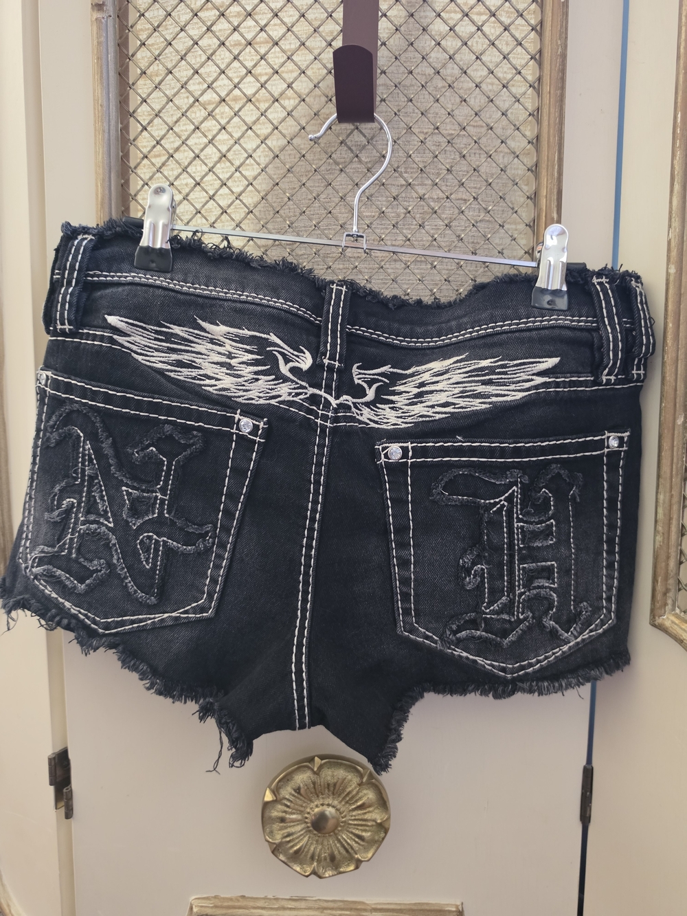 Ninth Hall Alyssia Black Cut-Off Denim Shorts